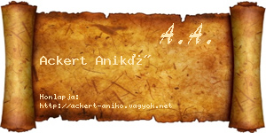 Ackert Anikó névjegykártya